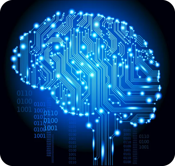 Circuit-board brain representing artificial intelligence